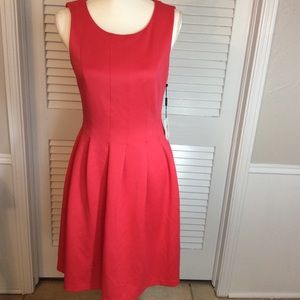 Coral Calvin Klein Fit & Flare Dress